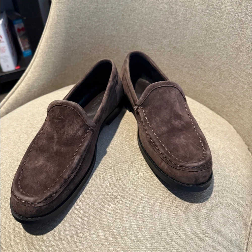 Tony Bianco Brown Suede Loafers - Picture 2 of 6